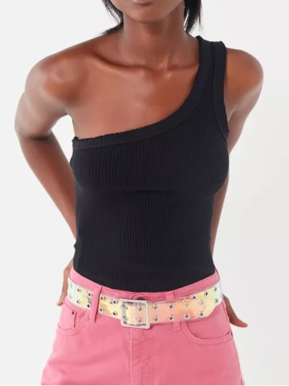 UO ribbed one shoulder tank